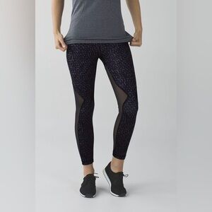 Lululemon Running In The City 7/8 Tight *Full-On Luxtreme Net Pop Black Sz 8